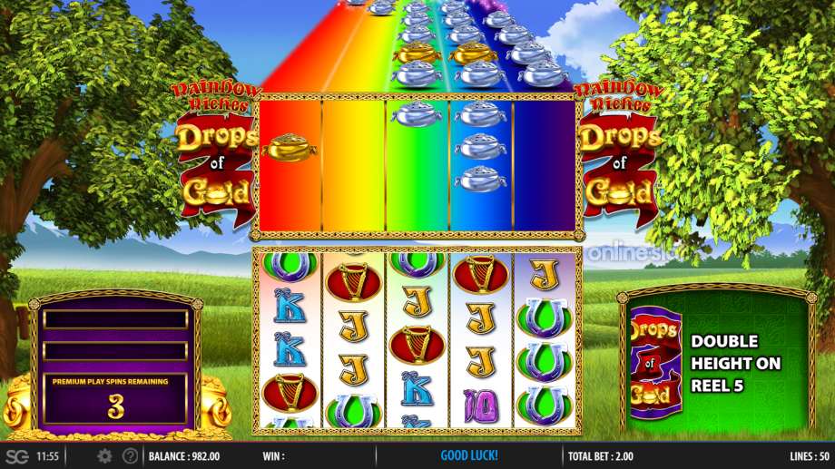 rainbow riches drops of gold slot free spins