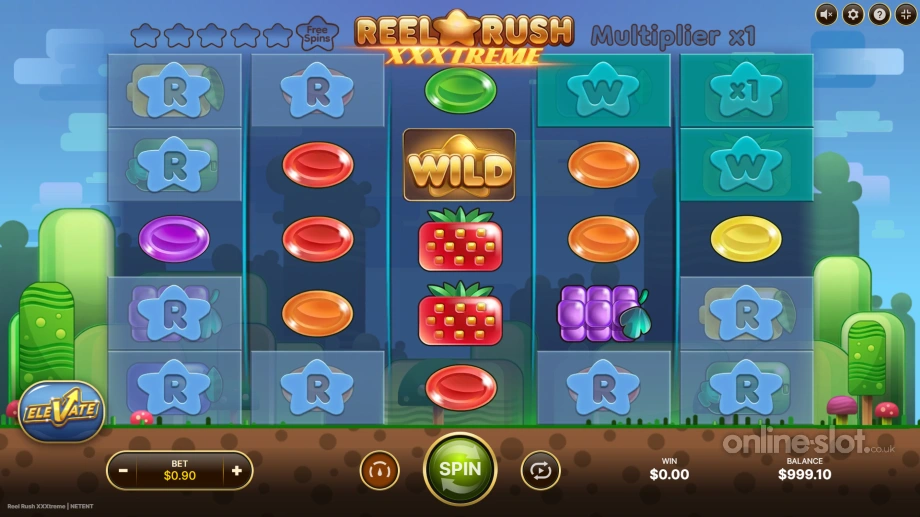 reel rush xxxtreme slot base game