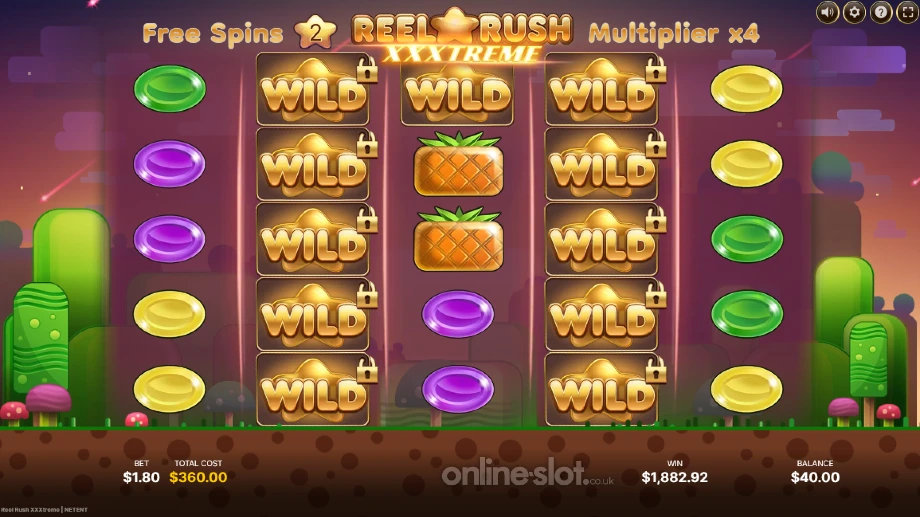 reel rush xxxtreme slot free spins