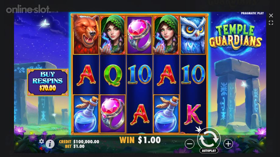 temple guardians slot base game