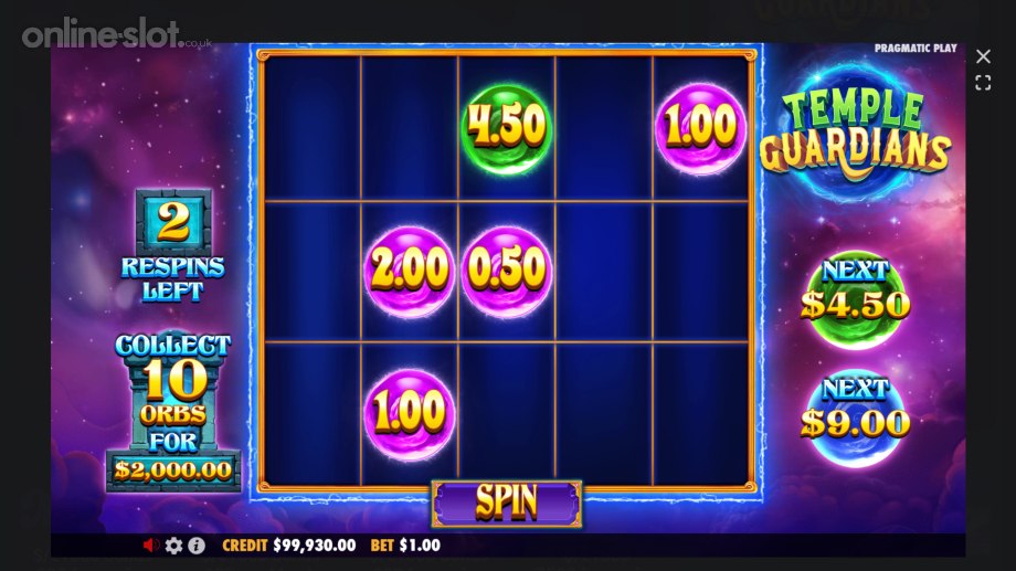 temple guardians slot respins