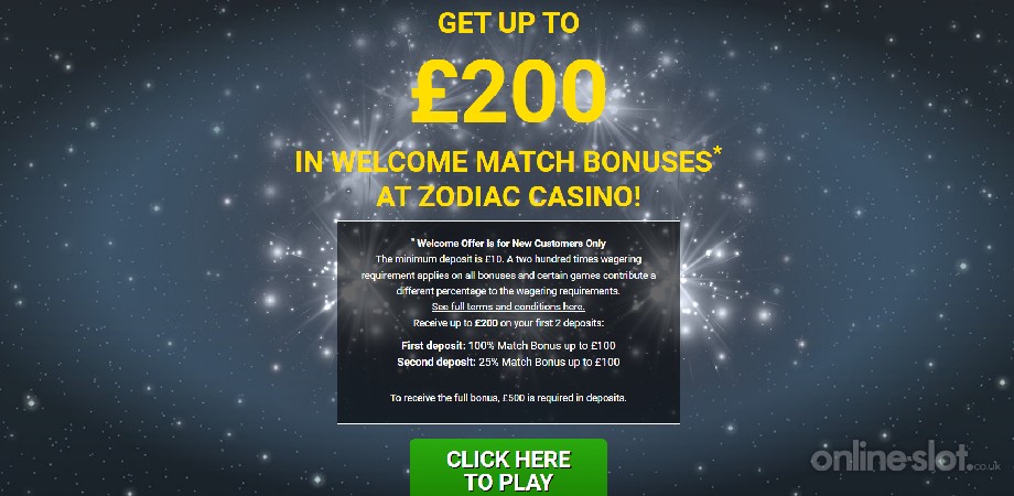 zodiac casino welcome offer