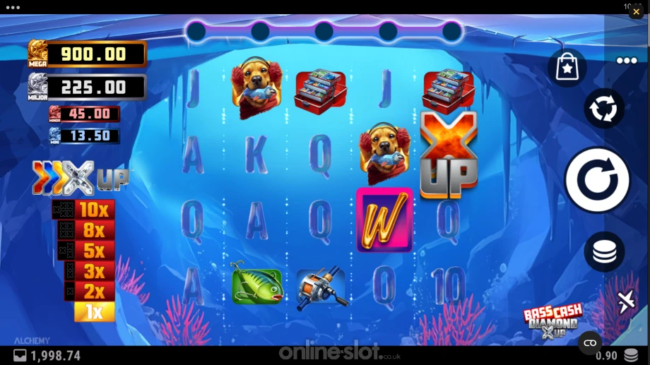 bass cash diamond x up slot base game