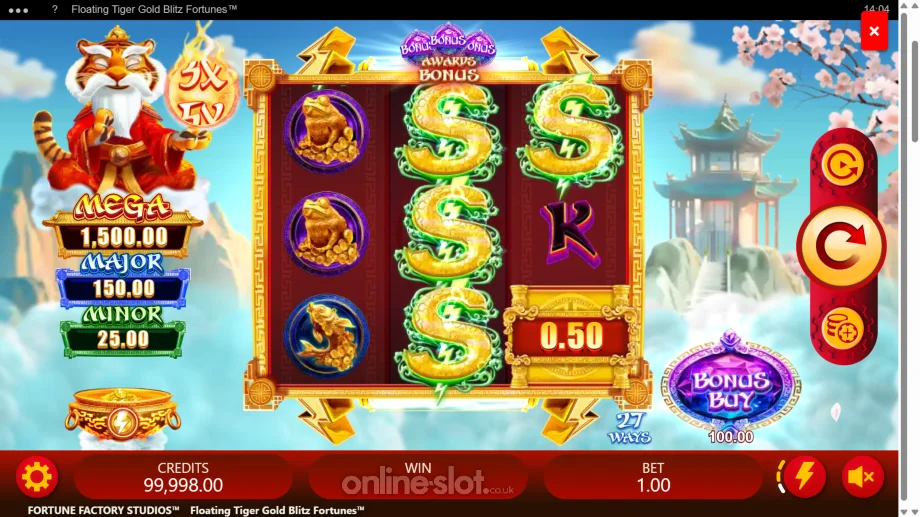 floating tiger gold blitz fortunes slot base game