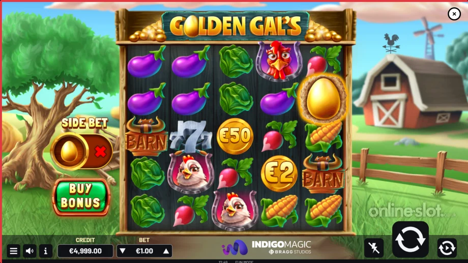 golden gals slot base game
