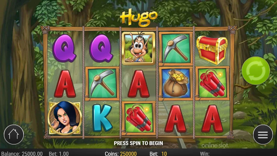 hugo slot base game