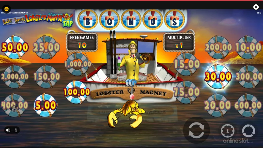 lucky larrys lobstermania tap slot free spins