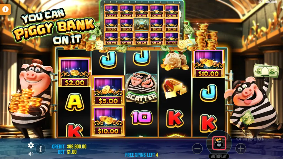 you can piggy bank on it slot free spins