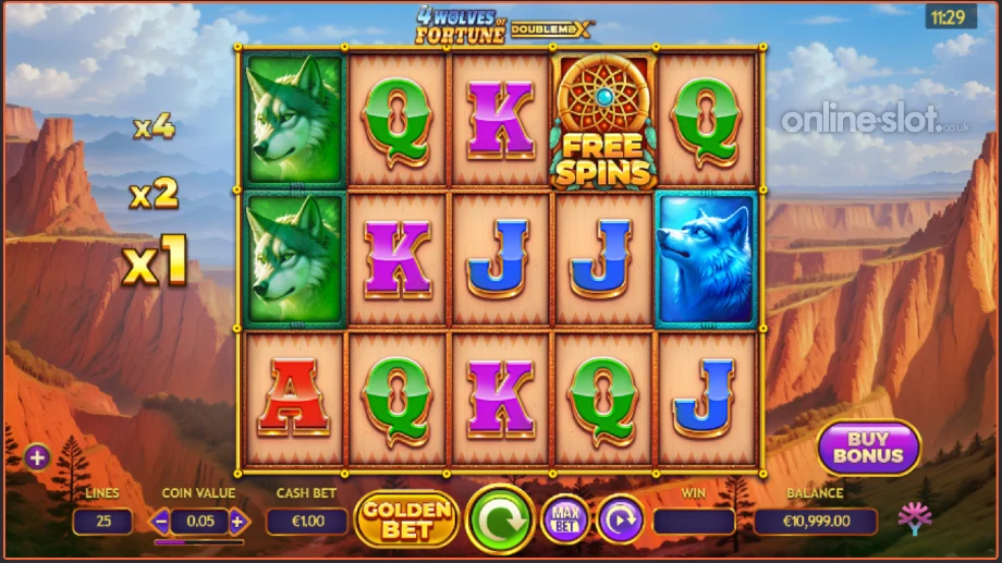 4 wolves of fortune slot base game