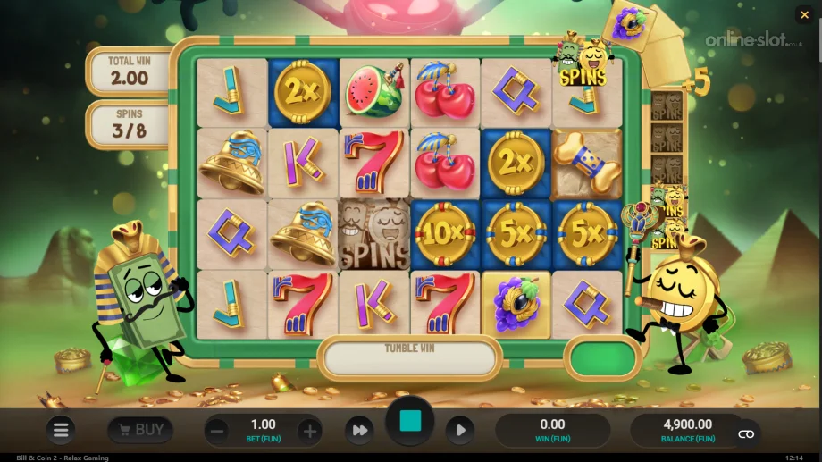 bill and coin 2 mummy mischief slot free spins