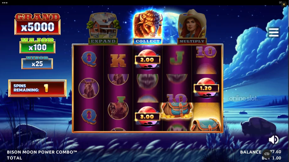 bison moon power combo slot free spins