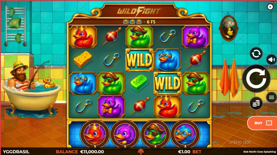 bob marlin goes wild fight rushing wilds slot base game