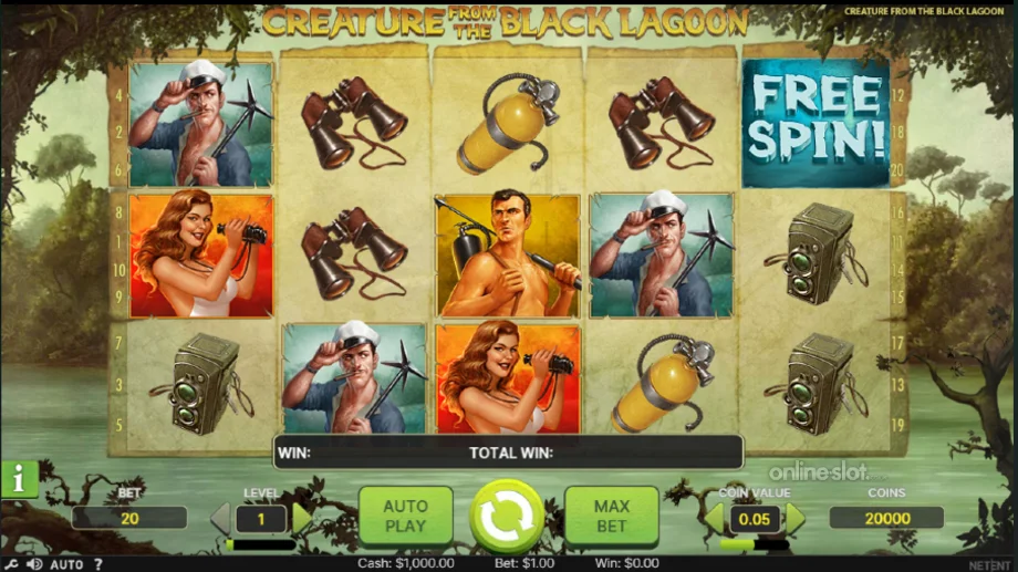 creature from the black lagoon slot base game