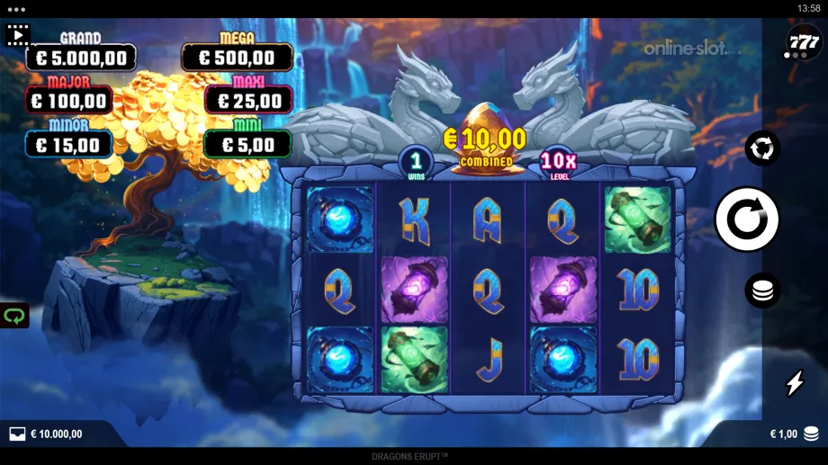 dragons erupt slot base game