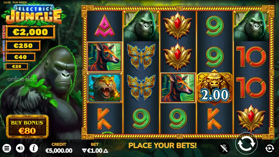 electric jungle slot base game