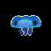 fish and bird blue jellyfish symbol