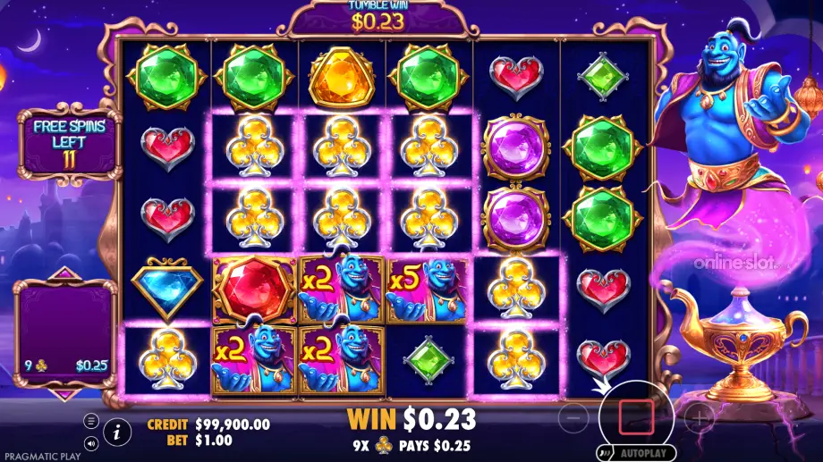 genie's gem bonanza slot free spins