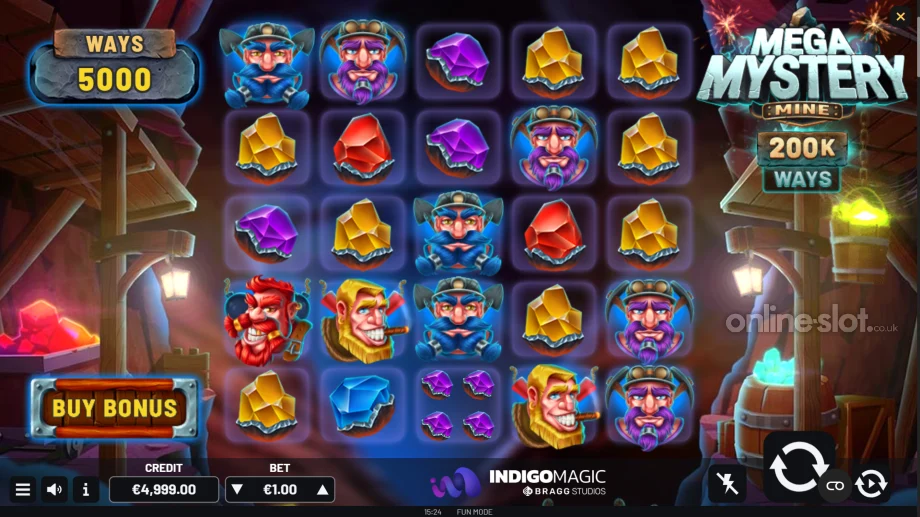 mega mystery mine slot base game