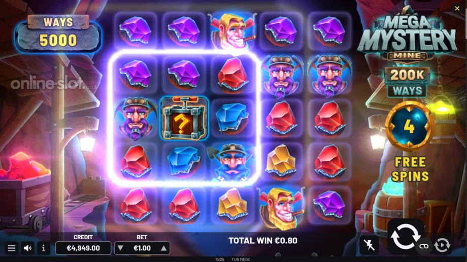 mega mystery mine slot free spins
