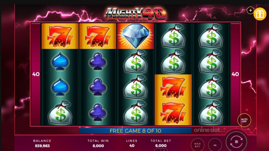 mighty 40 slot free spins