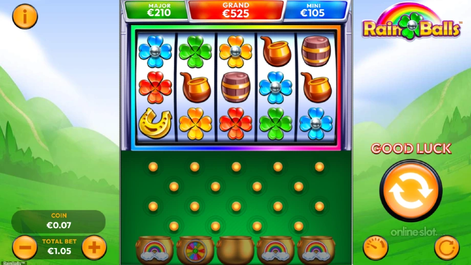 rain balls slot base game