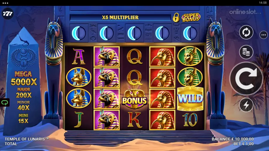 temple of lunaris slot base game