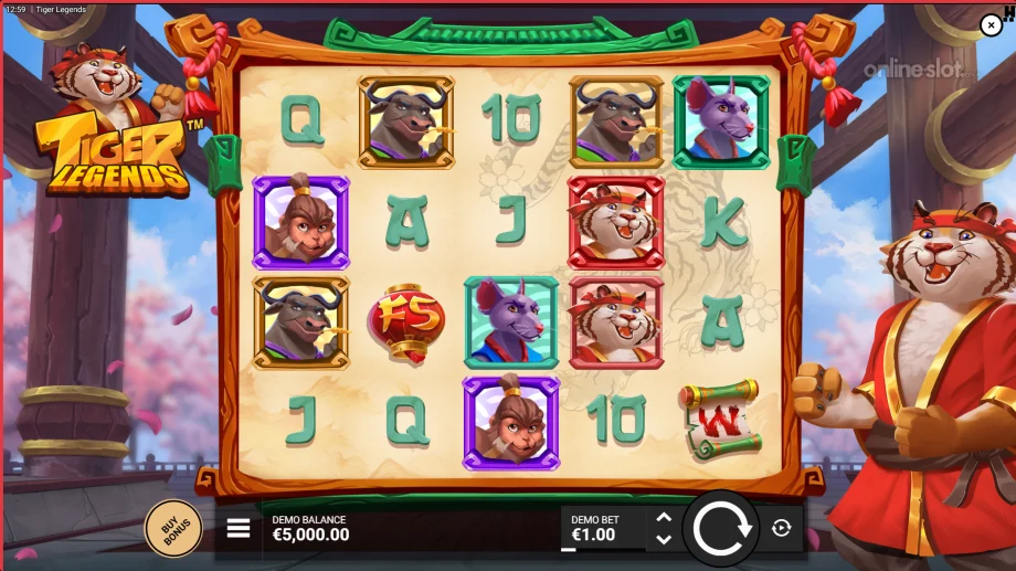 tiger legends slot base game