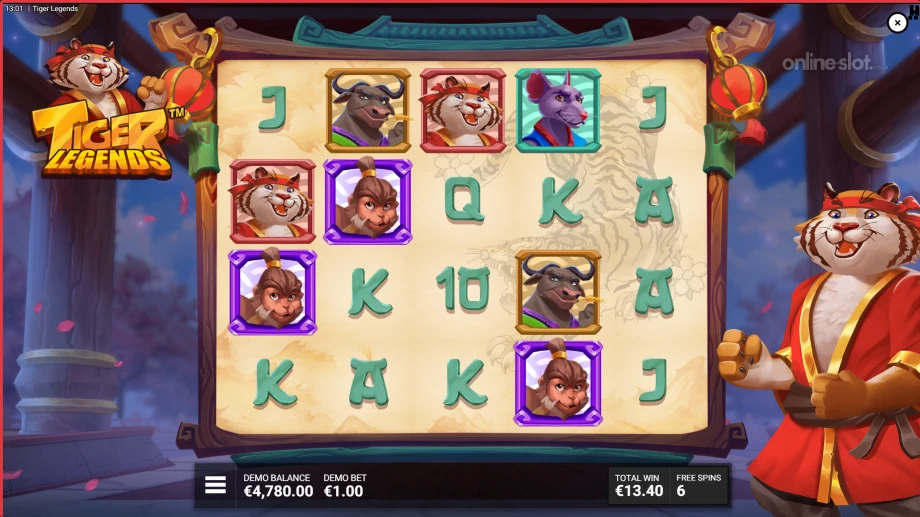 tiger legends slot free spins