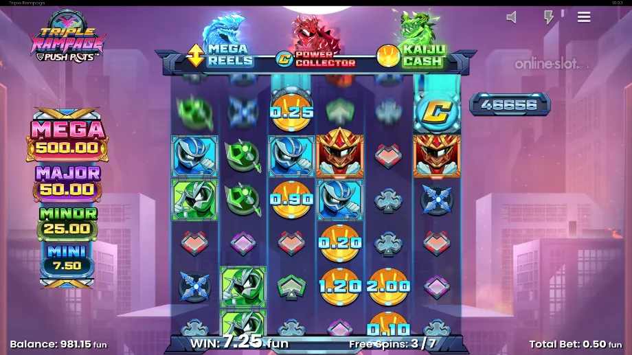 triple rampage push pots slot free spins