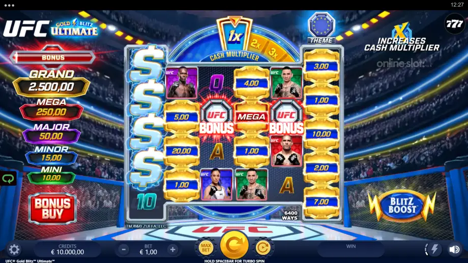 ufc gold blitz ultimate slot base game