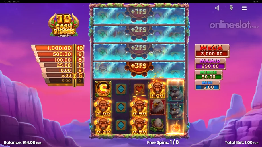 10 cash bisons slot free spins
