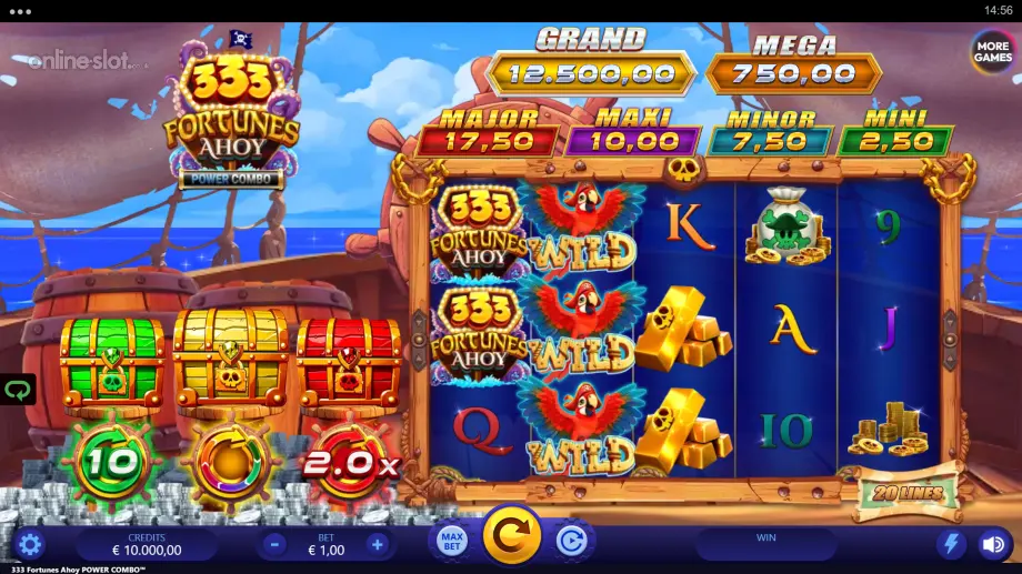 333 Fortunes Ahoy Power Combo slot base game