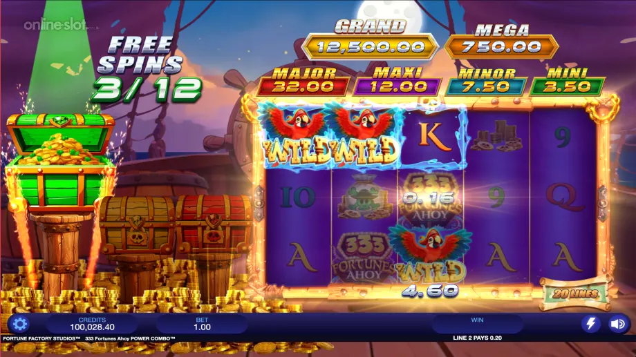 333 Fortunes Ahoy Power Combo slot free spins