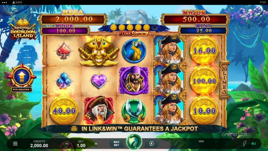 adventures of doubloon island slot base game