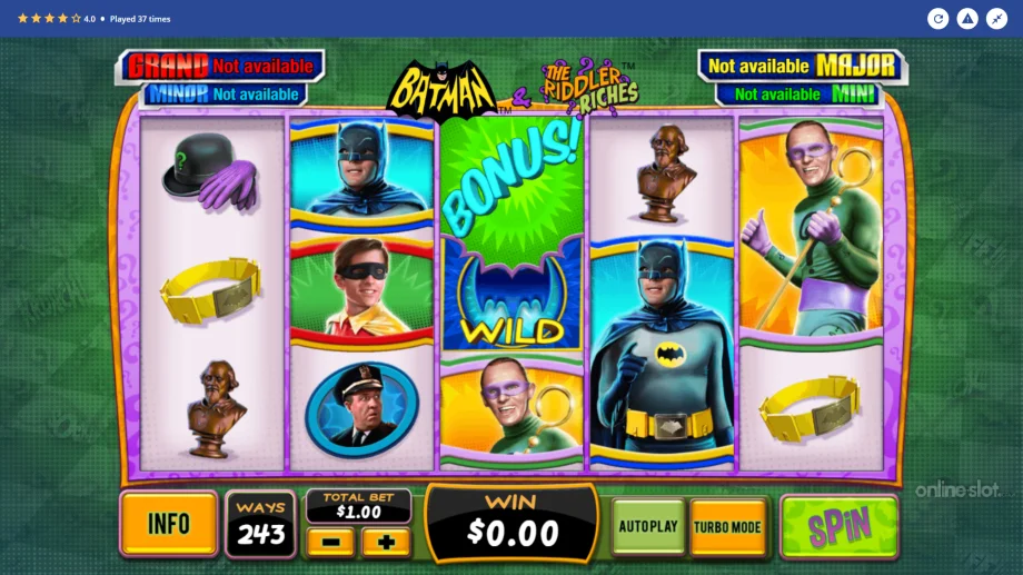 batman and the riddler riches slot base game