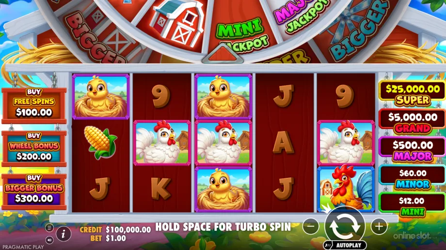 bigger barn house bonanza slot base game