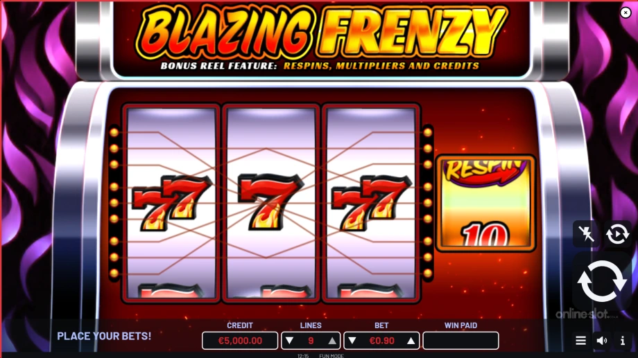 blazing frenzy slot base game
