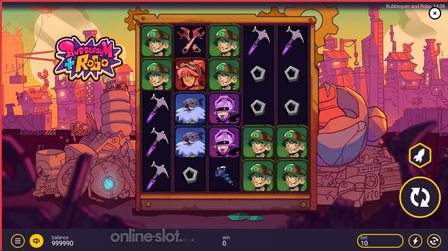 bubblegum and robo slot base game