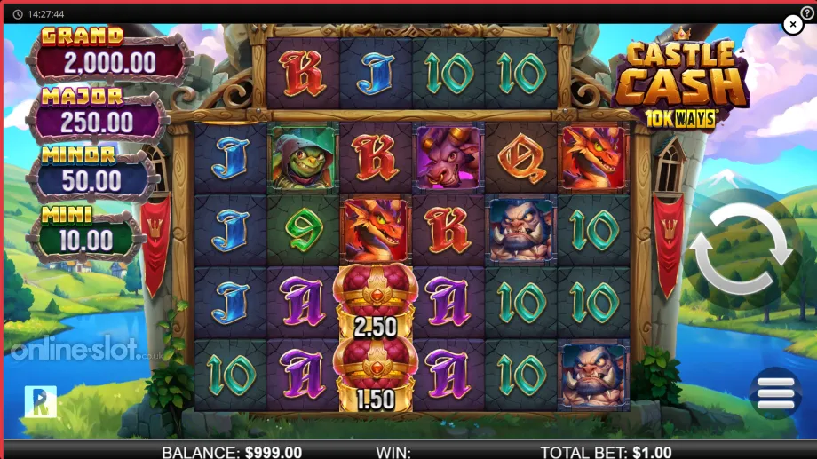 castle cash 10k ways slot base game