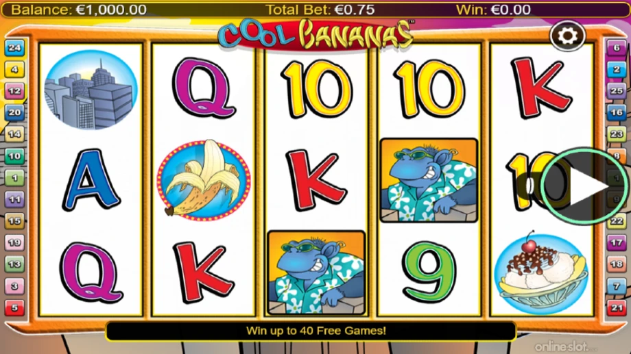 cool bananas slot base game