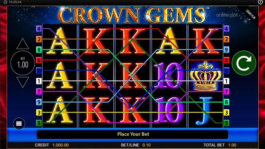 crown gems slot base game