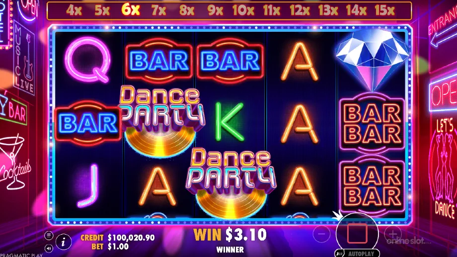 dance party slot base game