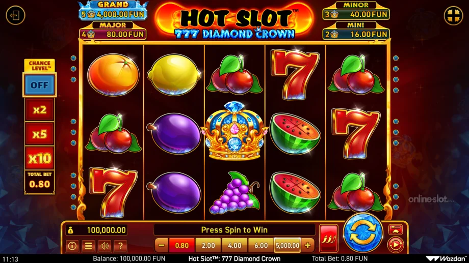 hot slot 777 diamond crown slot base game