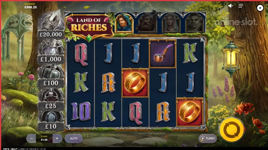 land of riches slot base game