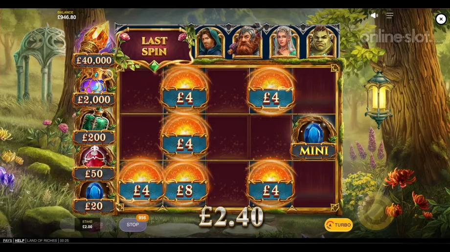 land of riches slot hold and respin round