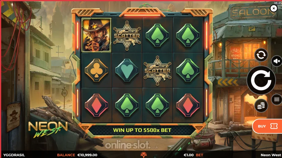 neon west slot base game