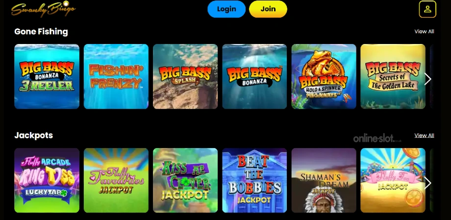 swanky bingo casino site