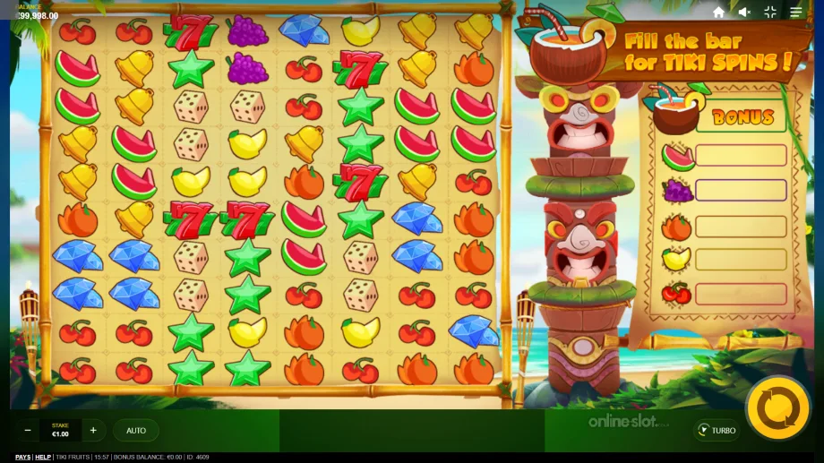 tiki fruits slot base game