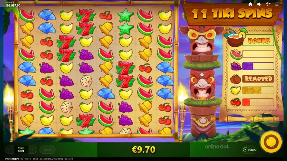 tiki fruits slot free spins