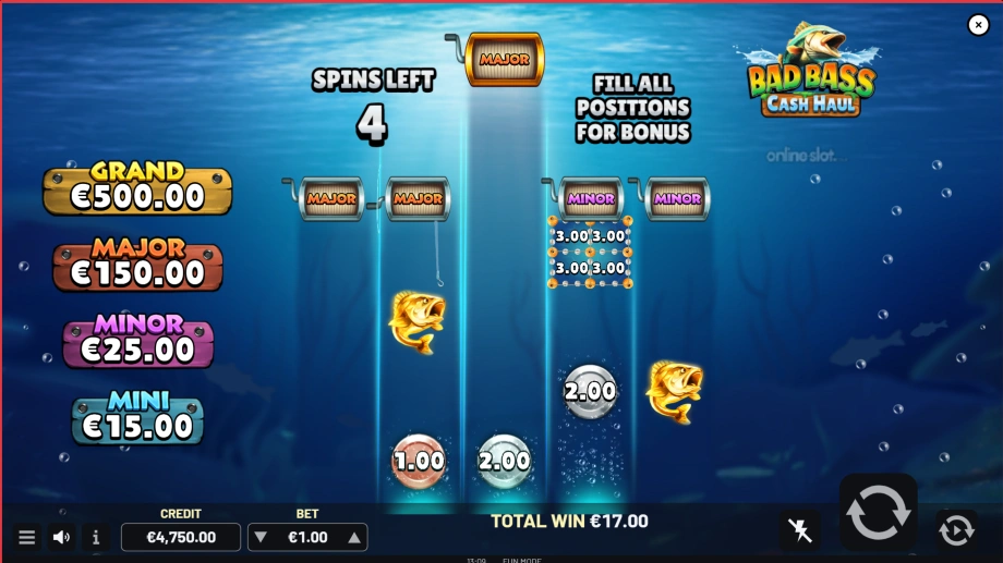 bad bass cash haul slot respins